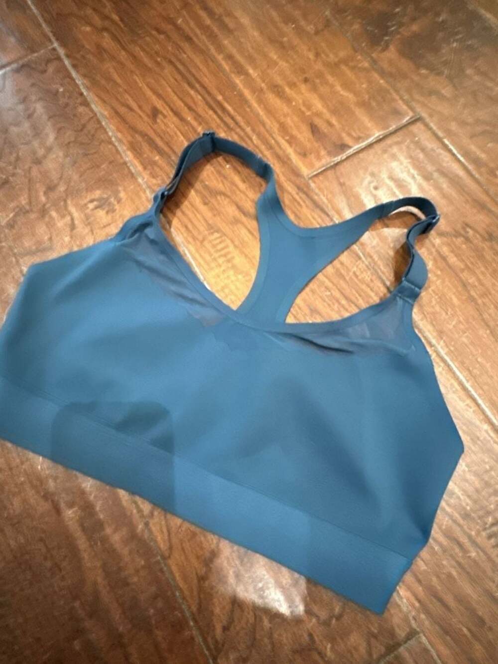 Victoria Sport Blue Seamless Mesh Racerback Sports Bra